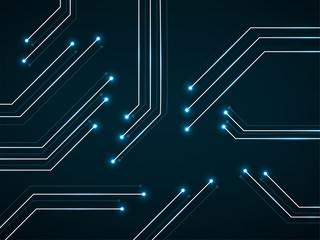 Abstract technology neon circuit board. Vector background