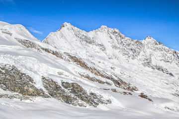The mountain range in Saas Fee, Switzerland
