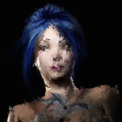Digital Painting of a fantasy Woman Portrait