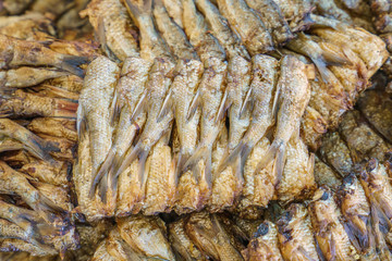 Dried Small fish anchovies used in Asian cuisine