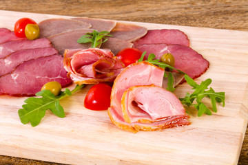 Sausages and ham assortment