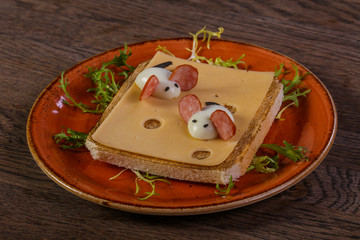 Kids sandwich with cheese