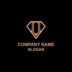 Abstract diamond with V and H initial letter logo.