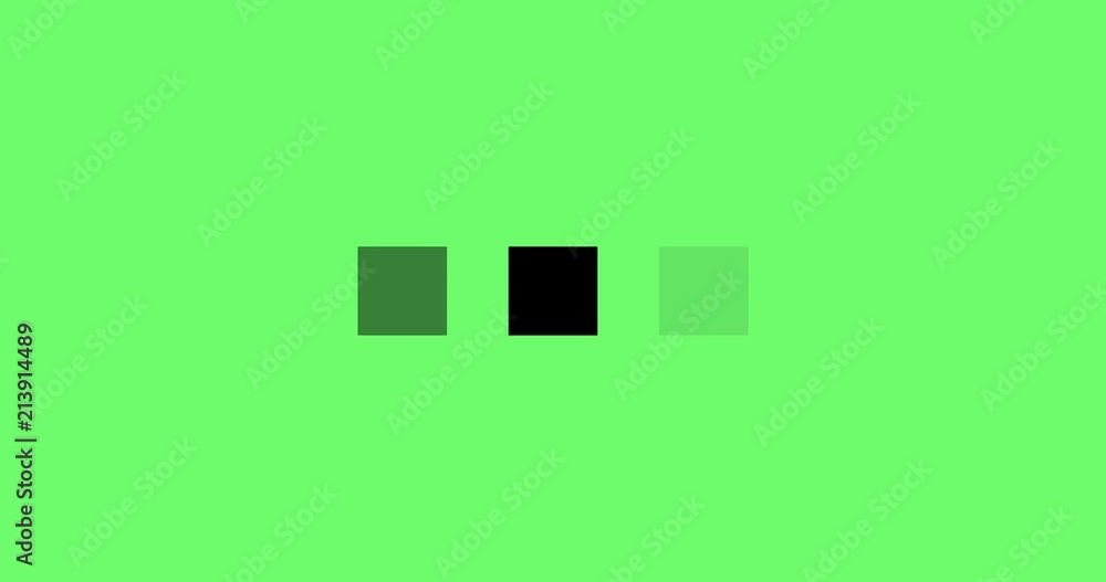 Poster animation - loading square icon on green background.