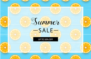 Summer sale background layout for banners. Vector illustration.
