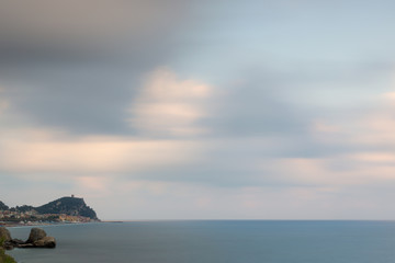 Panorama su Punta Crena, mare meditteraneo, Italia