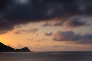 Alba su Punta Crena, Liguria, Italia