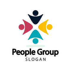 Group people logo handshake in a circle,Teamwork icon.vector illustrator