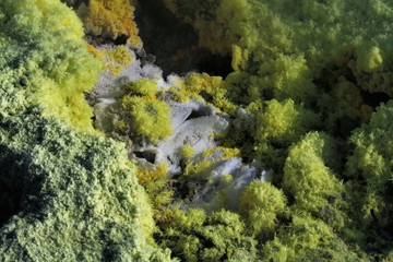 dépôts de soufre sur le cratère de Vulcano © Jacky Jeannet