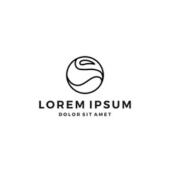 planet logo line art outline monoline symbol icon