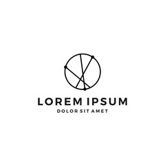 geometric abstract circle logo line art outline monoline icon illustration network connect symbol