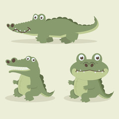 Fototapeta premium Cute crocodile cartoon vector set