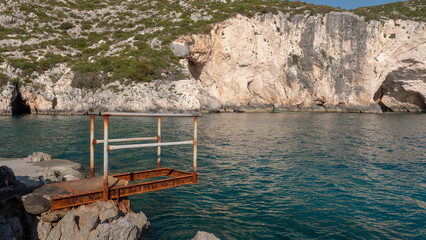 old and rusted docking bay at Zakynthos, Greece