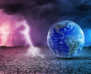 Global warming and apocalypse concept 3D illustration.