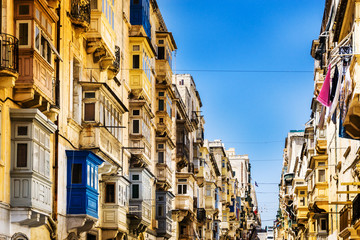 Fototapeta na wymiar Antique city building in Valletta,Malta Europe