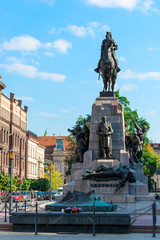 Fototapeta na wymiar monument in Krakow - Grunwald on horseback