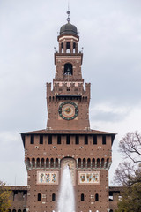 Fototapeta na wymiar Sforza Castle facade in Milan