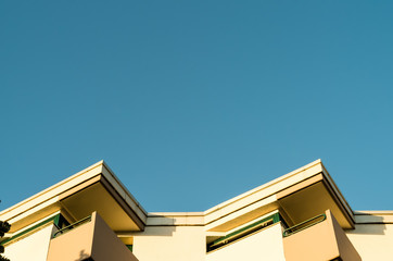 Low Angle View of Building against Clear Blue Sky
