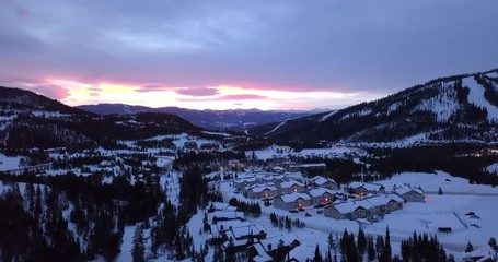 Flying Into Snowy Village Big Sky, Montana - Powered by Adobe