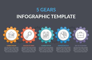 Infographic Template with Gears