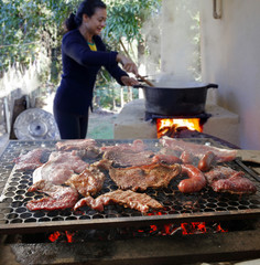 Fototapeta premium Barbecue with varied meats and sausages