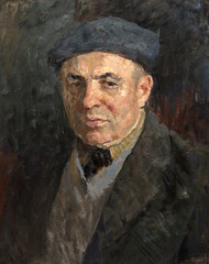 oil painting, portrait, handmade