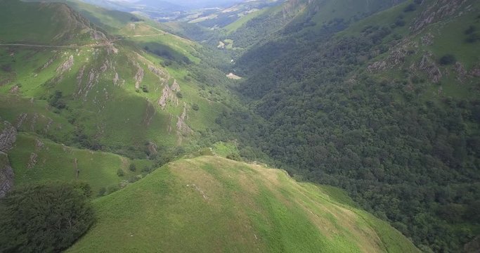 Aerial, Col D Aintziaga, Spanish-French Border, Pyrenees, Spain - native Version