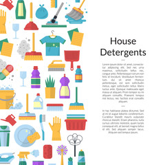 Vector cleaning flat icons background illustration