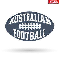 Fototapeta premium Sports symbol ball of Australian rules football with typography. Vector Illustration isolated on white background.