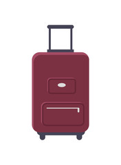 Luggage Standing Isolated Vector Illustration