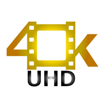 4k gold icon with UHD