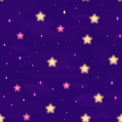 Fototapeta na wymiar Vector pattern, background, seamless starry sky. Abstract illustration of space, the multiplier style. The glittering universe with multicolored sparks.