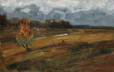 landscape, oil painting, hand made
