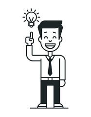 Problem solving concept. Businessman get the idea