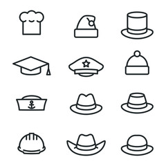 Hats icons set