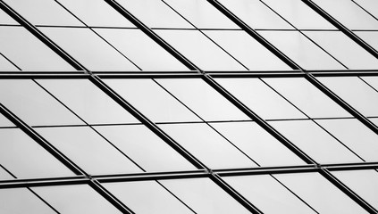 closeup glass modern office windows - monochrome