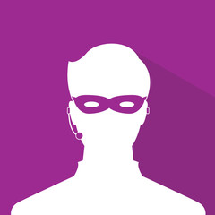 avatar head profile silhouette with shadow  call center thief mask male picture