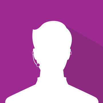 avatar head profile silhouette with shadow  call center male picture