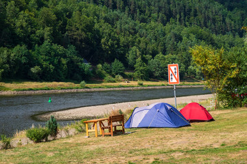 Camping an der Oberelbe bei Königstein