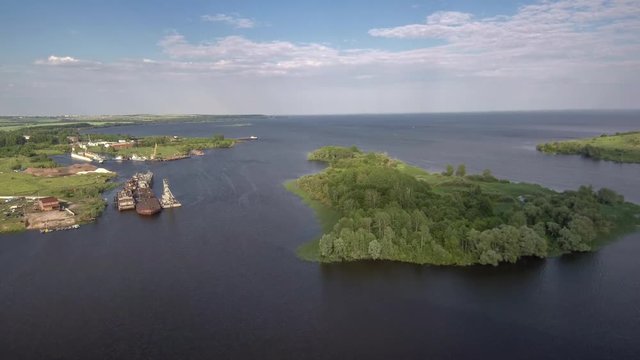 island on the river.