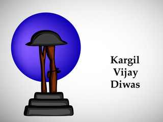 Illustration of Kargil Vijay Diwas background. Kargil Vijay Diwas meaning is a victory day for Indian Soldiers celebrated on 26th of July in owner of the Kargil war hero's in India