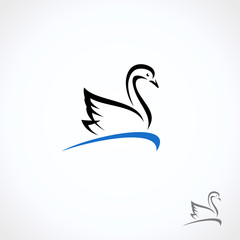 Swan set. Collection label and icons. Vector