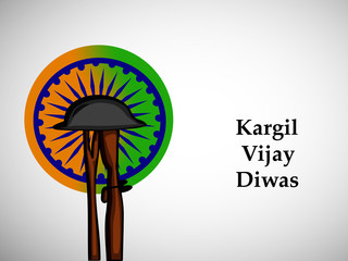 Illustration of Kargil Vijay Diwas background. Kargil Vijay Diwas meaning is a victory day for Indian Soldiers celebrated on 26th of July in owner of the Kargil war hero's in India