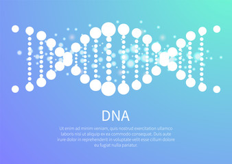 Obraz na płótnie Canvas DNA Poster of Blue Color, Vector Illustration