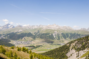 St. Moritz, Celerina, Muottas Muragl, Piz Julier, Piz Nair, Piz Ot, Seenplatte, Celerina, Oberengadin, Alpen, Graubünden, Sommer, Schweiz