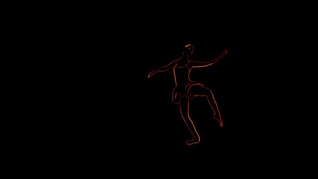 young ballet dancer animation with ribbon