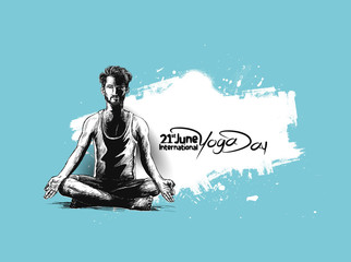 Man practicing yoga pose, 21st june international yoga day