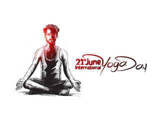 Man practicing yoga pose, 21st june international yoga day