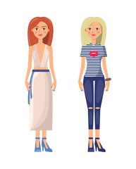 Pretty Girls in Youthful Stylish Summer Clothes