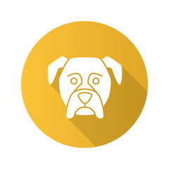 Boxer flat design long shadow glyph icon